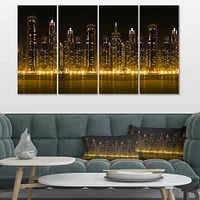 Designart - Modern City with Illuminated Skyscrapers