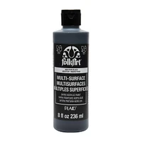 6 Pack: FolkArt® Pure Black Multi-Surface Satin Acrylic Paint, 8oz.