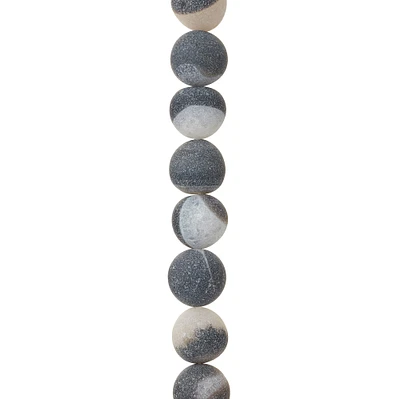 Gray Agate Round Beads, 12mm by Bead Landing™