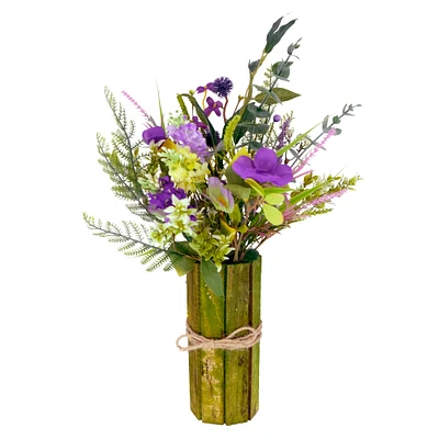 6 Pack: 18'' Green & Purple Lavender Floral Bouquet