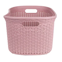 Mind Reader 10.5'' Pink Laundry Basket with Cutout Handles