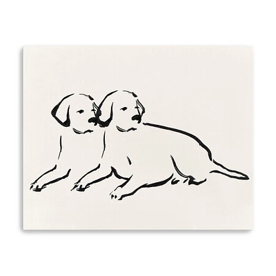 Two Dogs  Canvas Giclee