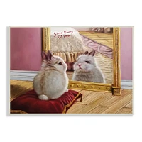 Stupell Industries Some Bunny Loves You Adorable Rabbit in Mirror Wall Plaque