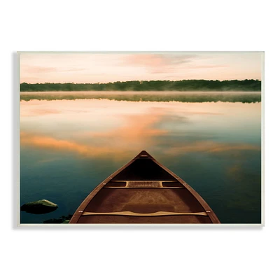 Stupell Industries Canoe on Lake Warm Sunrise Water Reflection Wall Plaque