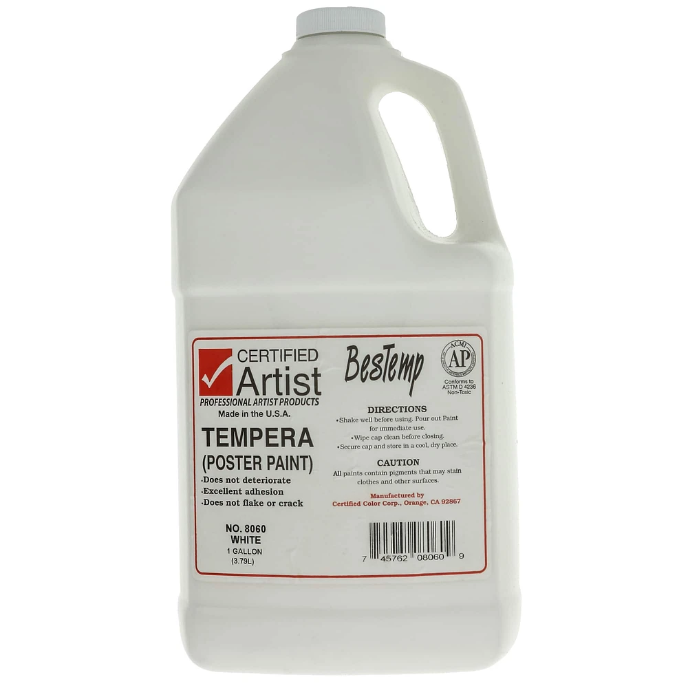 BesTemp White Regular Colors Tempera Paint, 1gal.