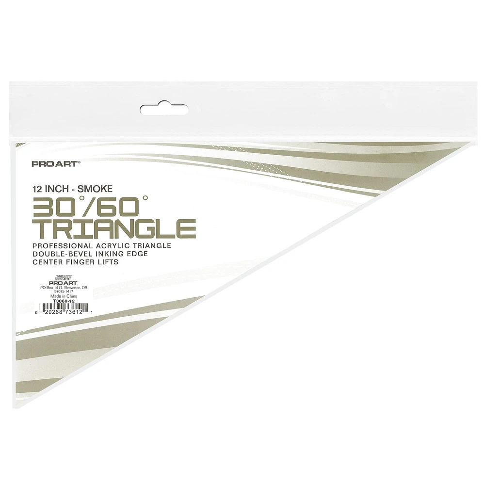 Pro Art® 12" Smoke 30/60 Triangle With Ink Edge & Finger Lift