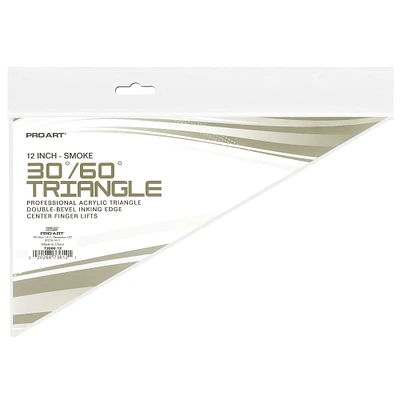 Pro Art® 12" Smoke 30/60 Triangle With Ink Edge & Finger Lift
