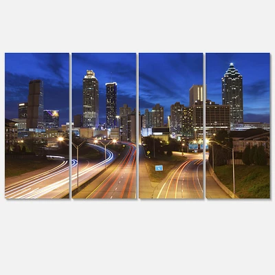 Designart - Atlanta Skyline Twilight Blue Hour