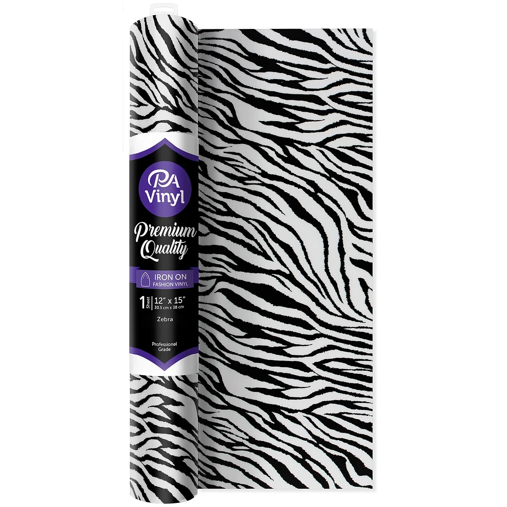 PA Vinyl Zebra Print Iron On Vinyl