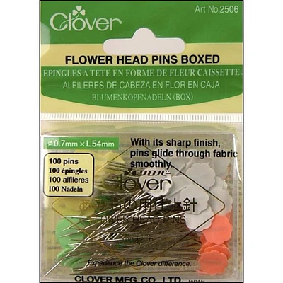 Clover Flower Head Pins Boxed, 100ct.