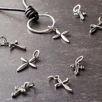 Charmalong™ Rhodium Cross Charms by Bead Landing™