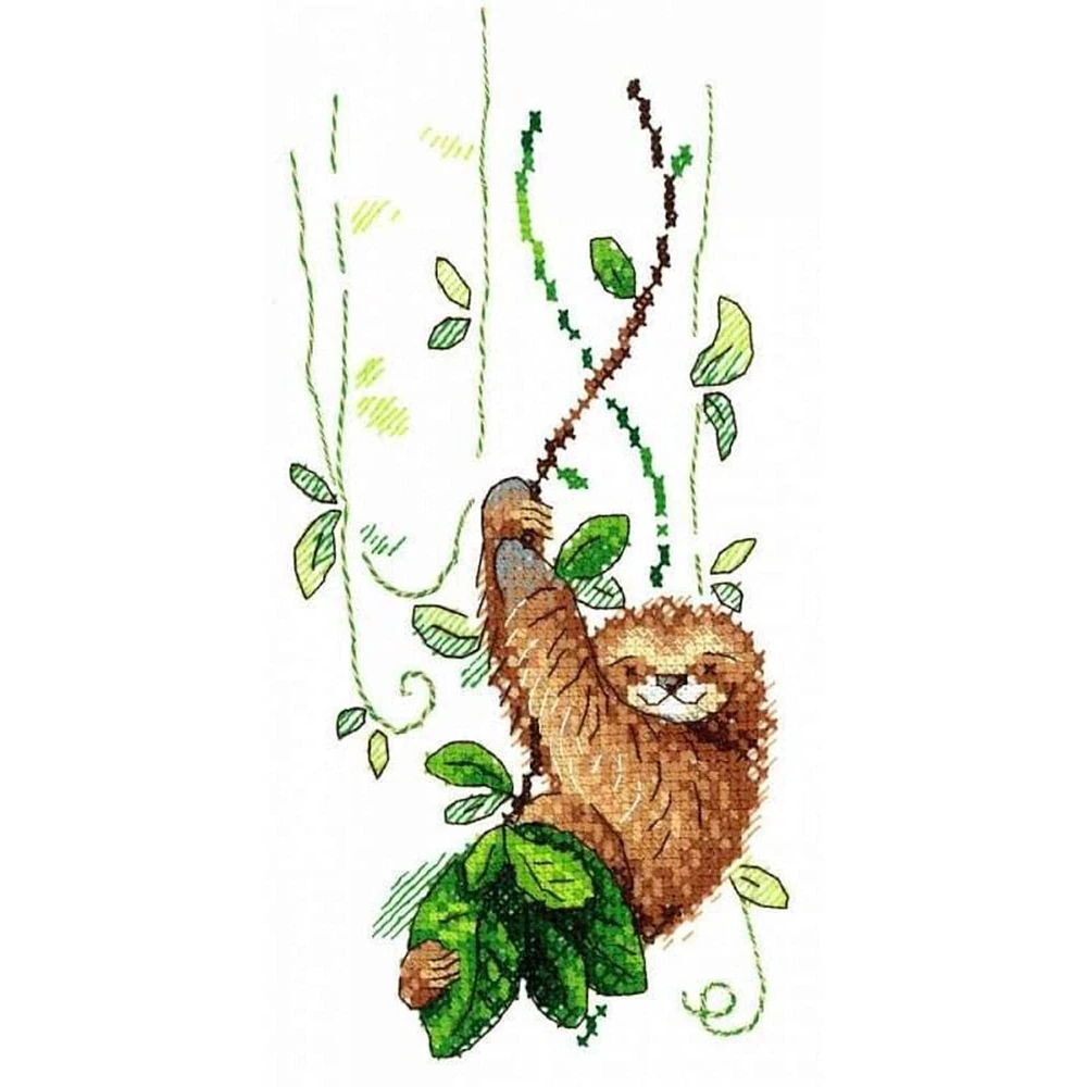 MP Studia Cross Stitch On Clothes Perky Sloth