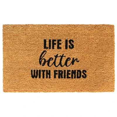 RugSmith Natural Machine Tufted Life Is Better With Friends, 18" x 30"