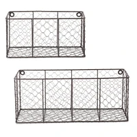 DII® Gray Wall Mount Chicken Wire Basket Set