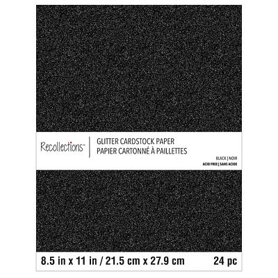 12 Packs: 24 ct. (288 total) Glitter 8.5" x 11" Cardstock Paper by Recollections