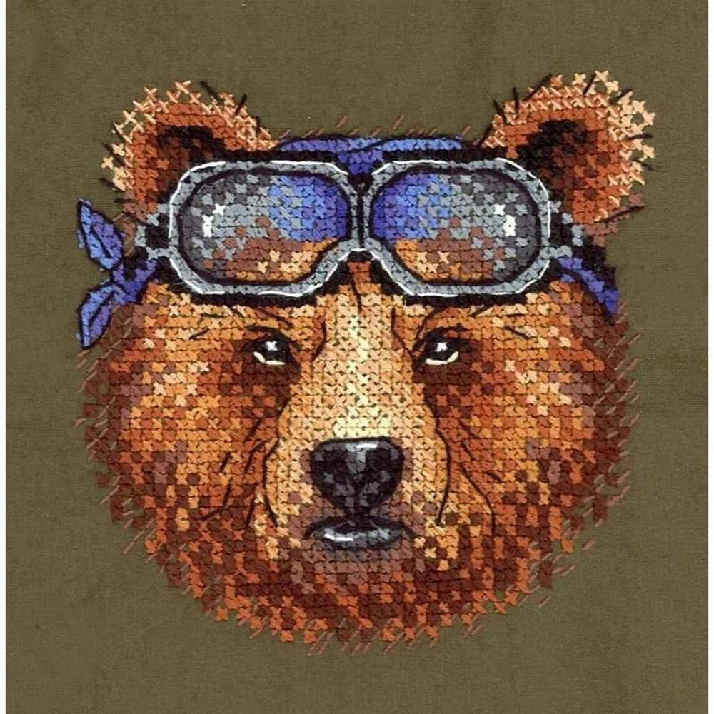 MP Studia Bear Cross Stitch On Clothes Kit