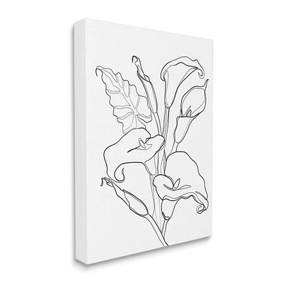 Stupell Industries Calla Lily Floral Stem Modern Minimal Line Drawing Canvas Wall Art