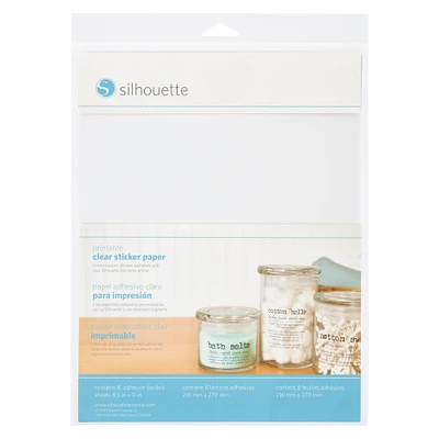 10 Packs: 8 ct. (80 total) Silhouette® Printable Clear Sticker Paper