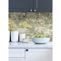 Caroline et Bettina Yellow Gray le Forestier Peel & Stick Wallpaper