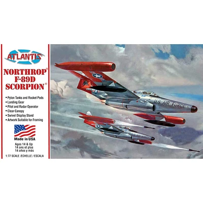 Atlantis® Northrop F-89D Scorpion Plastic Model Kit with Swivel Stand