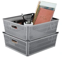 Simplify Slide 2 Stack It Shallow Tote Baskets, 2ct.