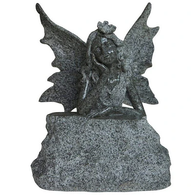 Santa's Workshop 10" Fairy on Rock Statue