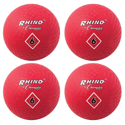 6" Red Playground Ball, Pack of 4