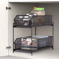 NEX™ Dark Brown 2-Tier Sliding Basket Organizer Drawer