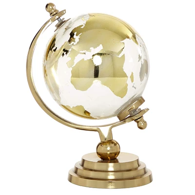 13" Gold Glass Traditional Globe