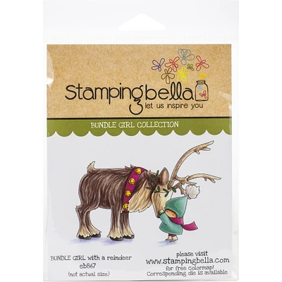 Stamping Bella Bundle Girl With Reindeer Cling Stamp