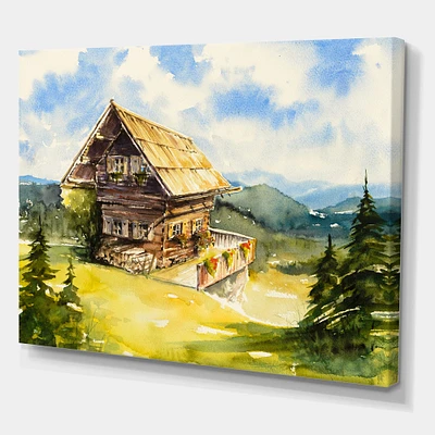 Designart - Peaceful Landscape With Old Cottage At Summer