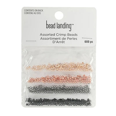 2mm Assorted Colors Metal Crimp Beads, 600ct. by Bead Landing™