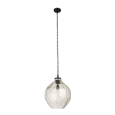 Matte Black Oversized Geometric Glass Ceiling Light