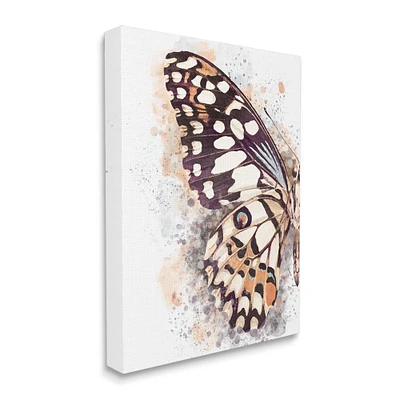 Stupell Industries Close Up Butterfly Patterned Wing Paint Splatter Canvas Wall Art