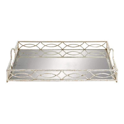 25'' Silver Metal Glam Tray