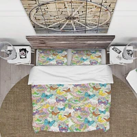 Designart 'Bohemian Colorfull Butterflies with Magic Flora' Floral Bedding Set