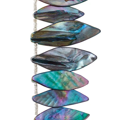 12 Pack: Aurora Borealis Shell Leaf Beads by Bead Landing™