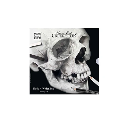 8 Pack: Cretacolor Skull Edition Black & White Drawing Tin Set