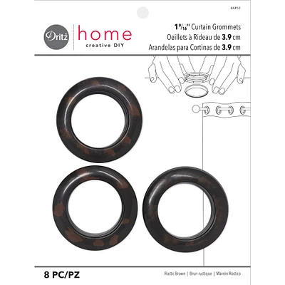 Dritz Home 1.5" Rustic Brown Round Curtain Grommets