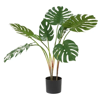 Monstera Leaf Decorations With Pot, 29", Green