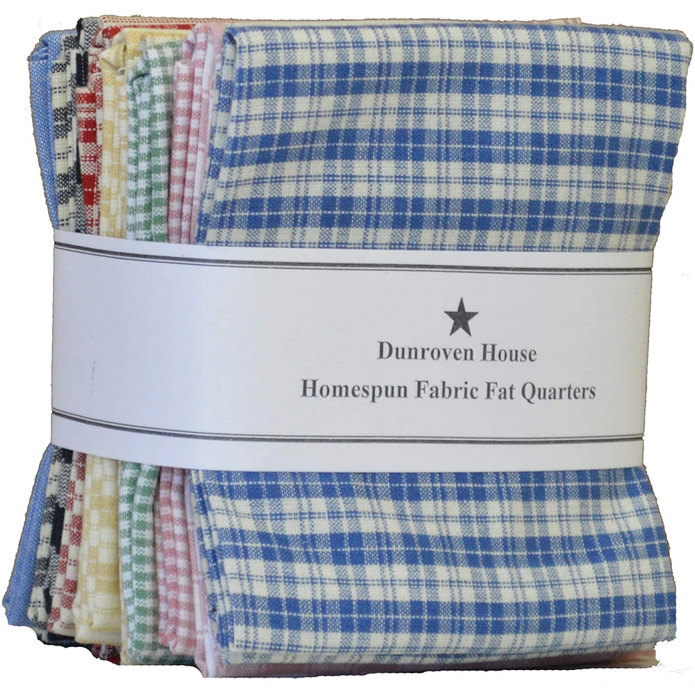 Dunroven House White & Cream Homespun Fabric Fat Quarters