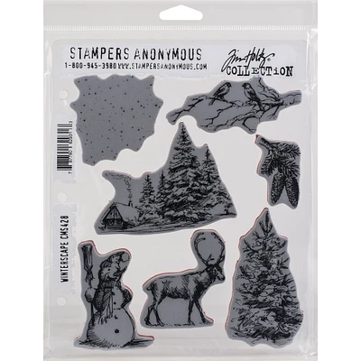 Stampers Anonymous Tim Holtz® Winterscape Cling Stamps