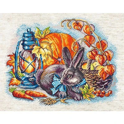 LetiStitch Autumn with a Rabbit Counted Cross Stitch Kit