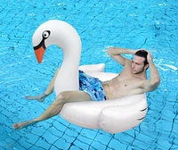 4.5ft. White Swan Inflatable Swimming Pool Ring Float