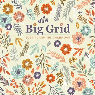 TF Publishing 2024 Big Grid-Floral Wall Calendar