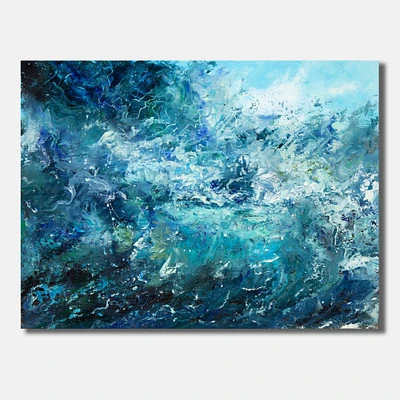 Designart - Wild Blue Ocean Waves V