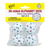 Koplow Games 30-Sided Alphabet Dice, Lowercase, Set of 4