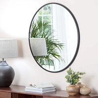 Habitat Adelina 30" Black Circular Wall Mirror