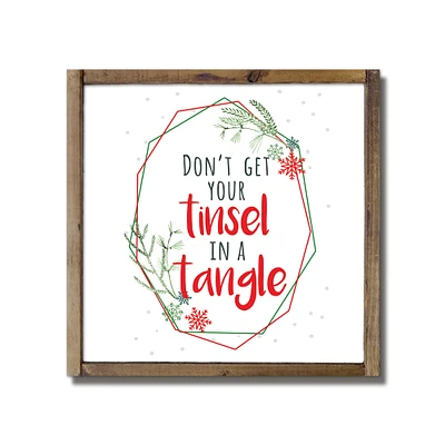 Don't Get Your Tinsel in a Tangle Framed Wood Plaque