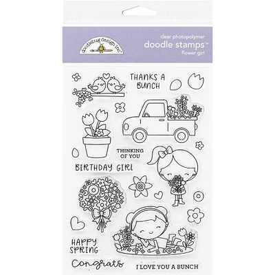 Doodlebug Design Inc.® Clear Spring Flower Girl Doodle Stamps